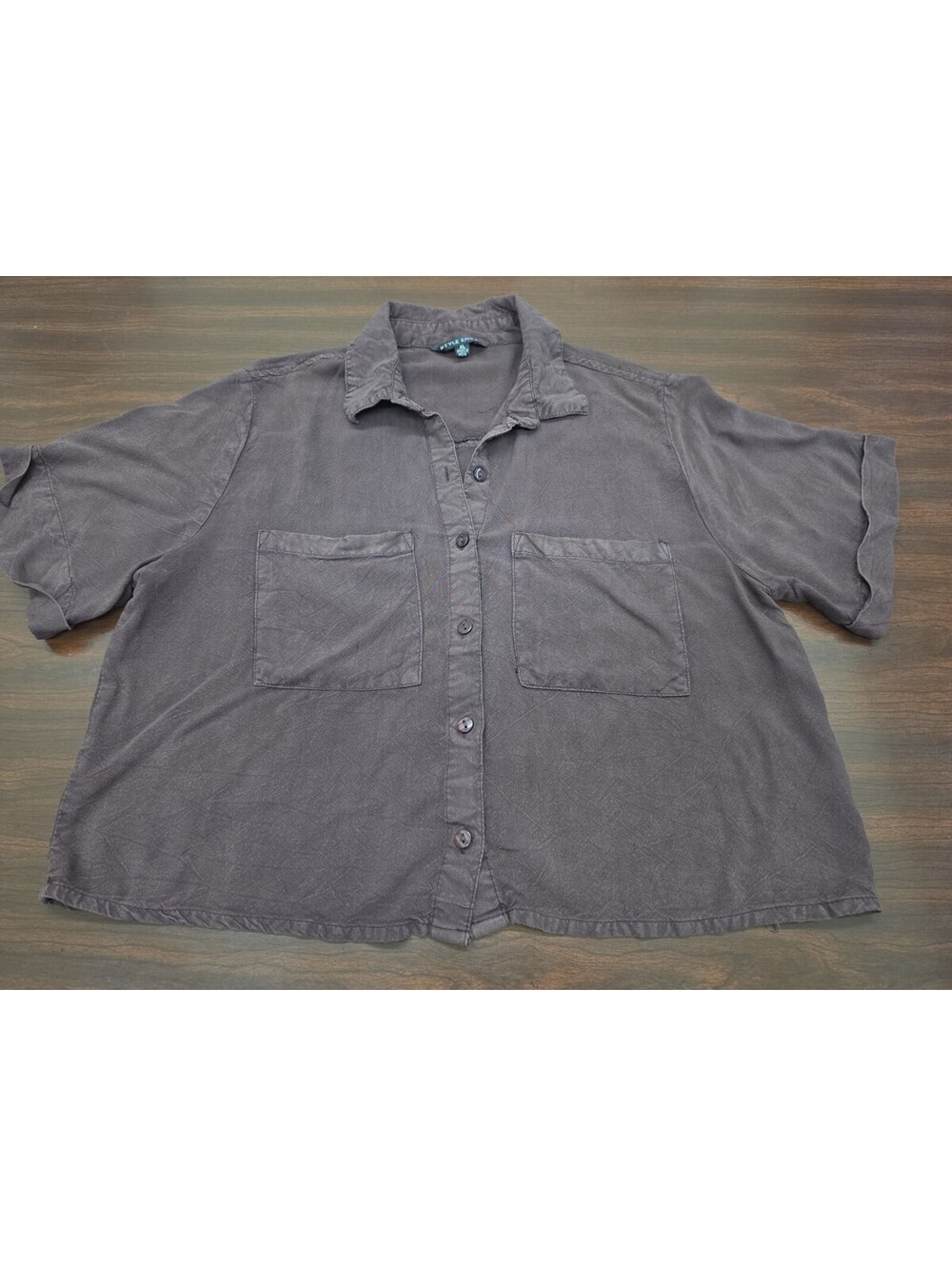 Style Envy XL Brown Collared Button Up Shirt Women Oversized Casual Pocket Top